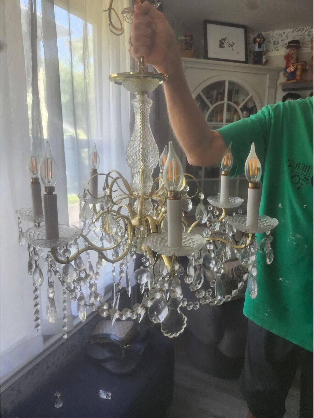 Vintage A. Schonbek & Co. Crystal 6-Light Chandelier
